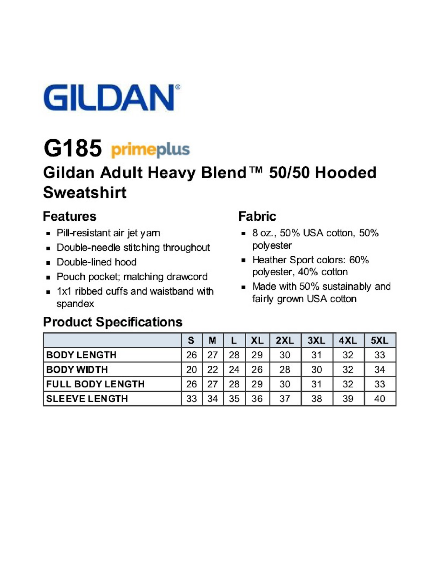 GILDAN 50/50 Hoodie, Black